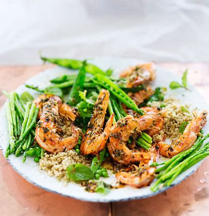 Heat the oil, making sure not to burn the garlic. Grilled prawns with herbed couscous | Woolworths TASTE