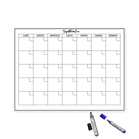 Planificador Calendario Mensual Pizarra Sticker Autoadhesivo