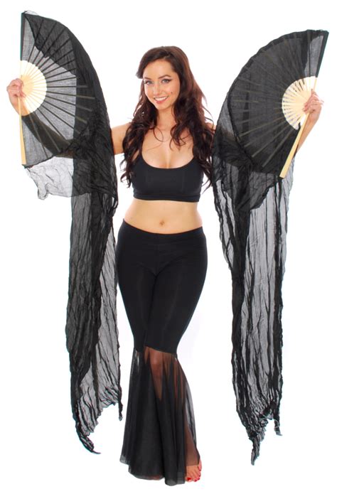 black silk fan veils in a set of two at