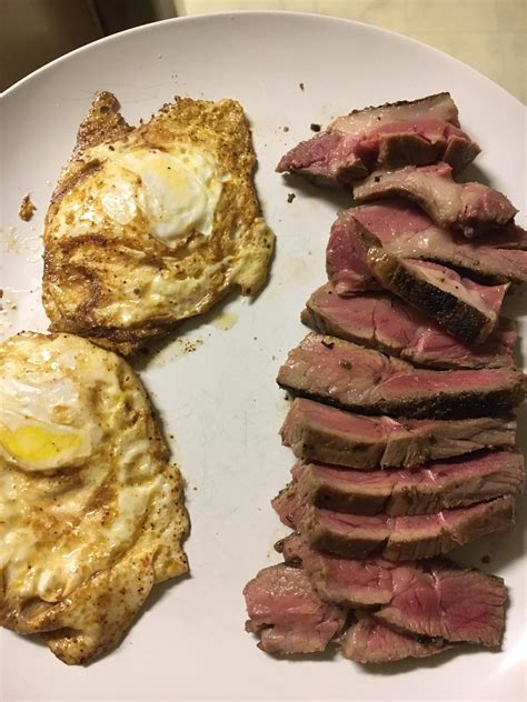 Homemade Leftover Leg Of Lamb Steak And Eggs Rfood