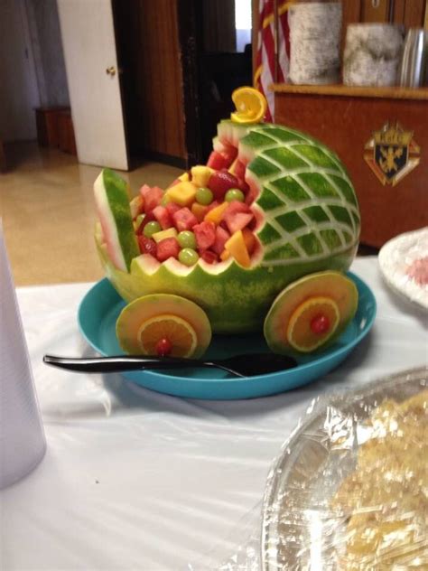My Husband Made This Watermelon Baby Carriage For Our Daughters Shower