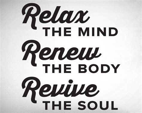 Relax Renew Revive Wall Decal 0377 Massage Wall Decal Etsy