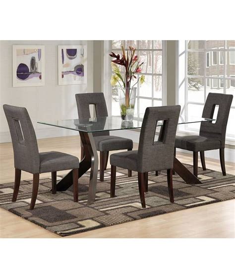 Table and 4 chairs $ 139. Dream Furniture Modern Teak Wood 4 Seater Glass Top Luxury Dining Table Set Brown - Buy Dream ...