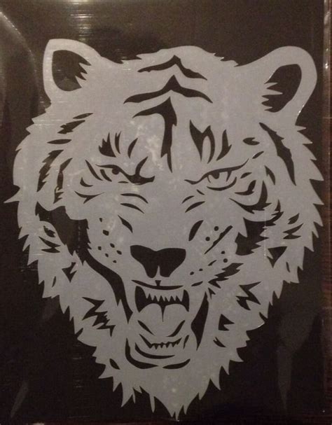 Laser Cut Tiger Head Stencil Design 10 Mils Reusable Mylar For Etsy