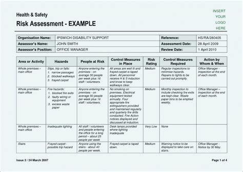 Army Risk Assessment Worksheet Excel Sample Excel Templates The Best