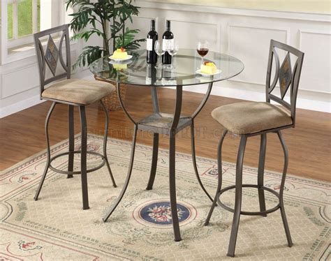 Our friendly and knowledgeable customer service department is ready to help you one on one to make sure you get exactly what you are looking for on time and on budget. Glass Top & Metal Base Table Modern 3Pc Bar Set