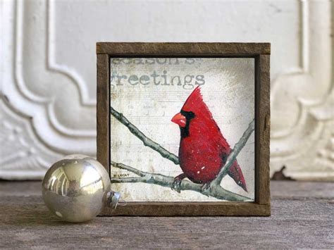 Welcome to curated home decor, your shopping destination for home furniture and accessories. Christmas cardinal art print with barn wood frame ...