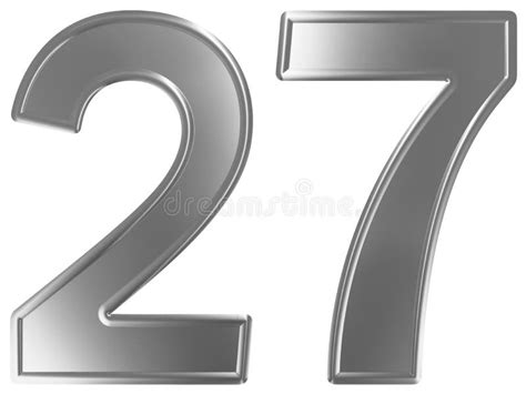 Numeral 27 Twenty Seven Isolated On White Background 3d Render Stock