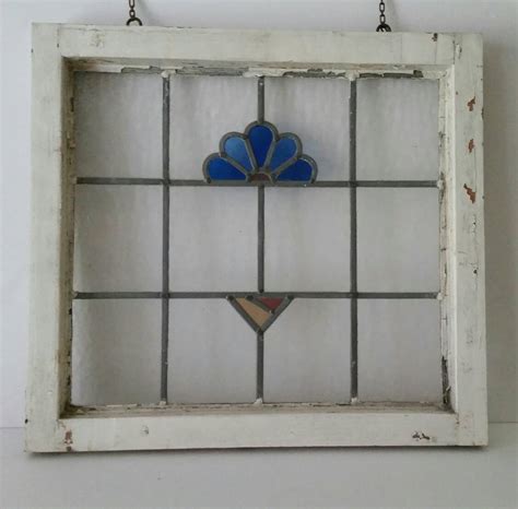 Antique Stained Glass Window Architectural Salvage Early 1900s