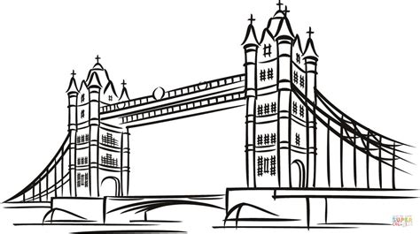 Coloriage Tower Bridge à Londres Coloriages à Imprimer Gratuits