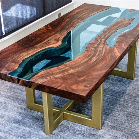 John Maleckis Diy Live Edge River Table With Glass Inserts