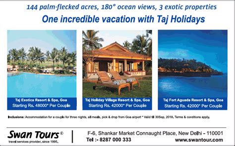 Swan Tours One Incredible Vacation With Taj Holidays Ad Advert Gallery