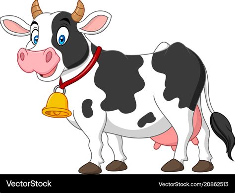 Cartoon Happy Cow Royalty Free Vector Image Vectorstock