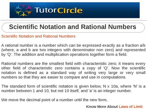 Scientific Notation And Rational Numbers By Tutorcircle
