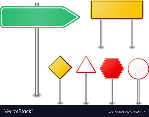 Road Sign Set Traffic Blank Sign Royalty Free Vector Image