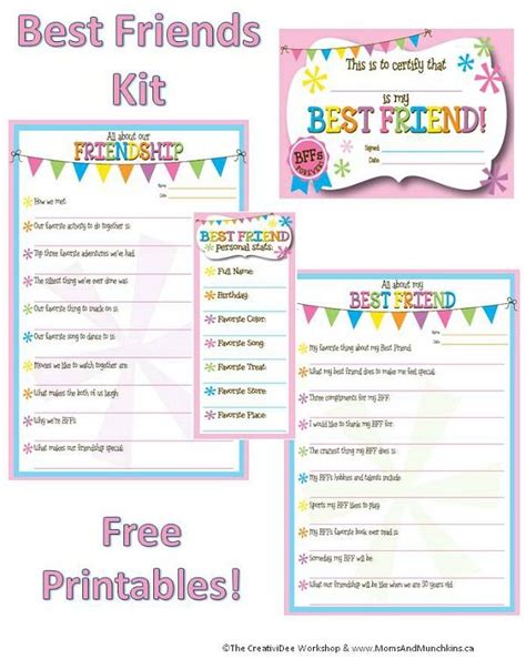 Friendship Worksheets Bff Printables Moms And Munchkins Friendship