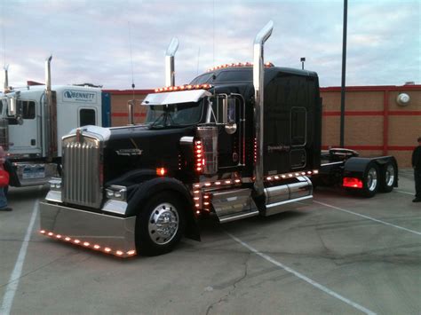 Black Kenworth W900 Kenworth W900 Peterbilt Trucks Custom Peterbilt