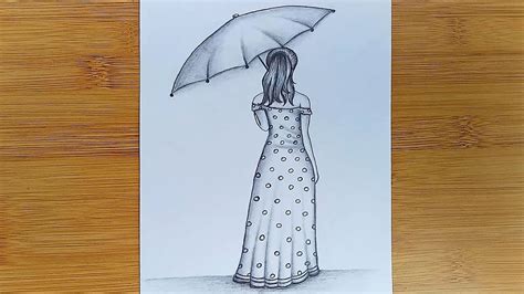 How To Draw A Girl With Umbrella Pencil Sketch Step By Step Social Useful Stuff Handy Tips