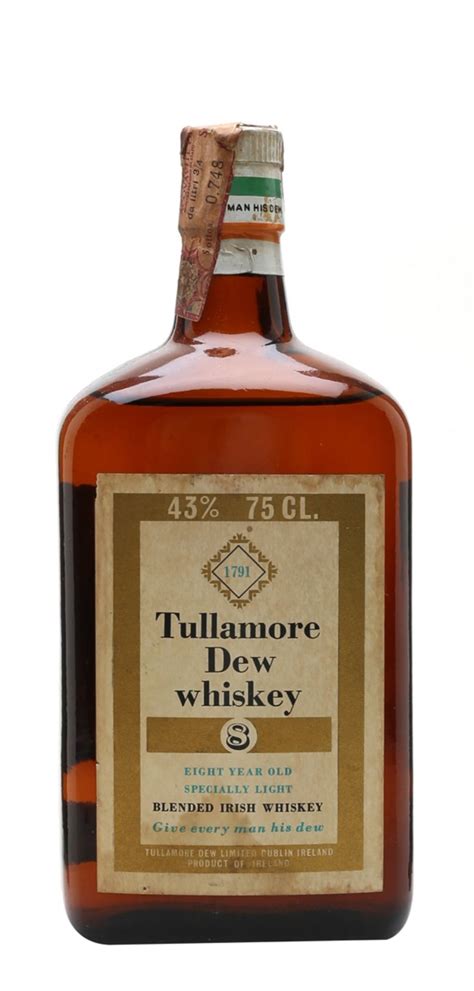 Tullamore Dew Whiskey 8 Year Old Bot1960s Ireland Whiskey Macallan