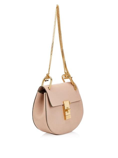 Lyst Chloé Drew Mini Leather Shoulder Bag In Pink