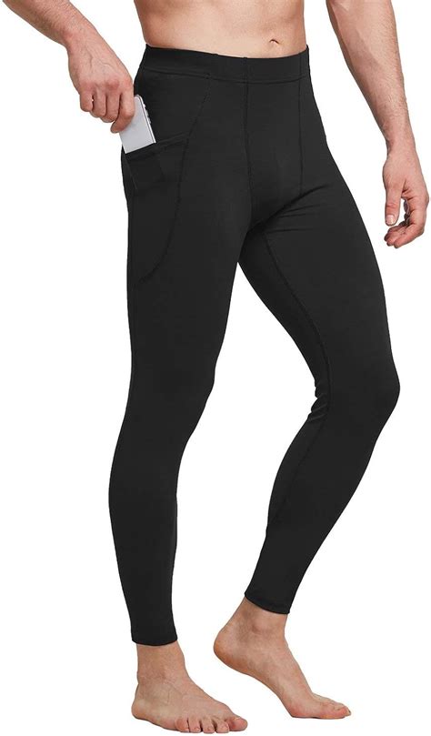 baleaf men s running tights with pockets athletic sports yoga leggings compression pants for