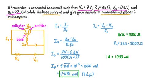 Question Video Determining The Base Current For A Transistor Circuit