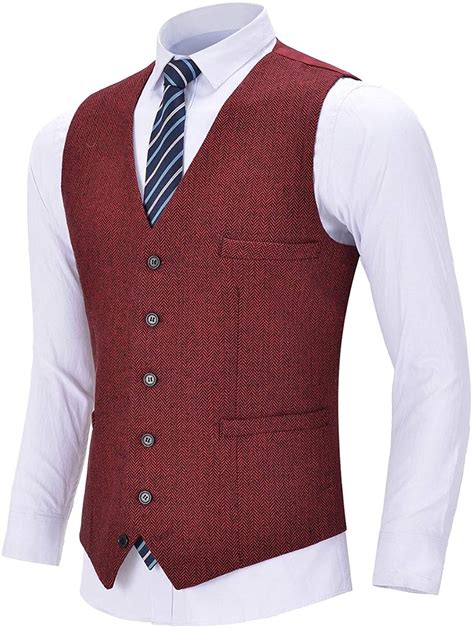 Wemaliyzd Mens Slim Fit Business Suit Vest Single Breasted V Neck Waistcoat Ebay