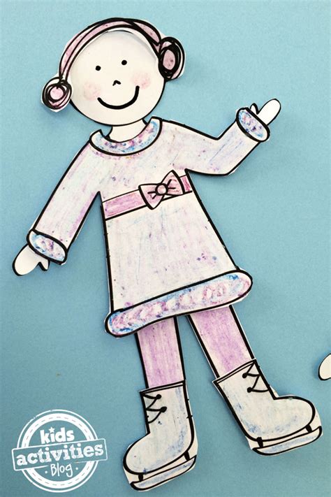Design Your Own Winter Paper Doll Set Kids Printable