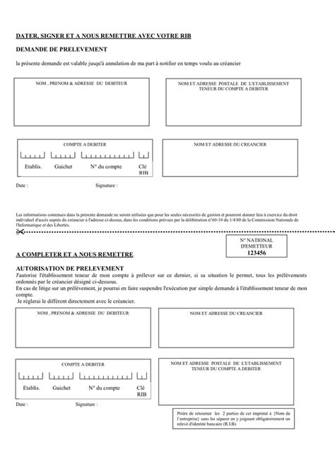 Modele Autorisation De Prelevement Vierge Modele De Lettre Type Vrogue