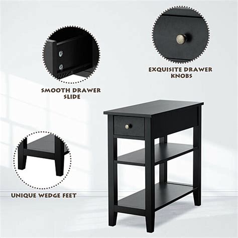 Buy Set Of 2 3 Tier Nightstand Bedside Side End Table Wdouble Shelves