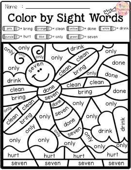 8 short reading passages targeting comprehension and vocabulary for 2nd, 3rd, and or 4th graders! Spring Color by Code -Sight Words Third Grade by Miss ...