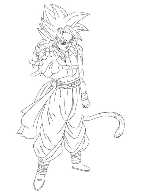 Ssj4 Gogeta Looks Angry Coloring Page Free Printable Coloring Pages