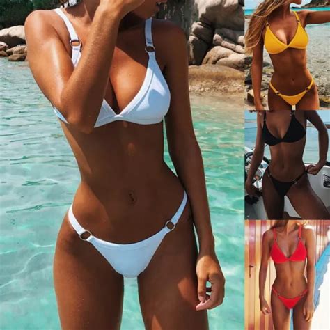 Sexy Damen Push Up Bikini Gepolstert Bademode Hohe Taille Schwimmanzug