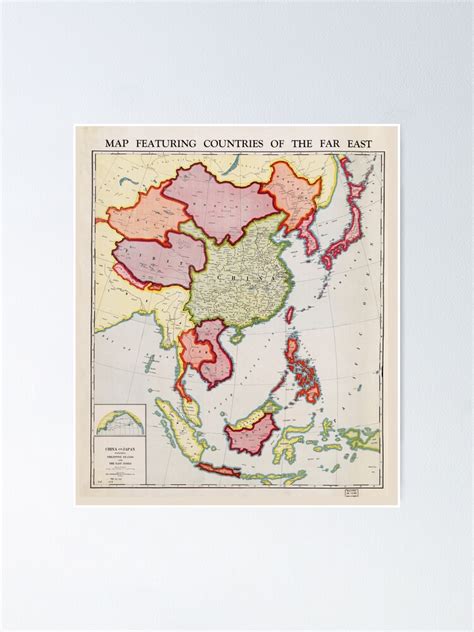 Map Of Far East Asia 1932 Poster By Allhistory Redbubble