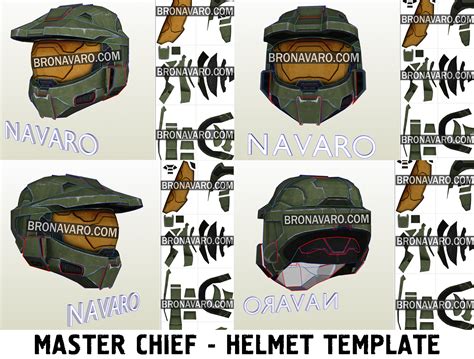 Master Chief Helmet Foam Template Halo 3 Spartan Helmet Pepakura