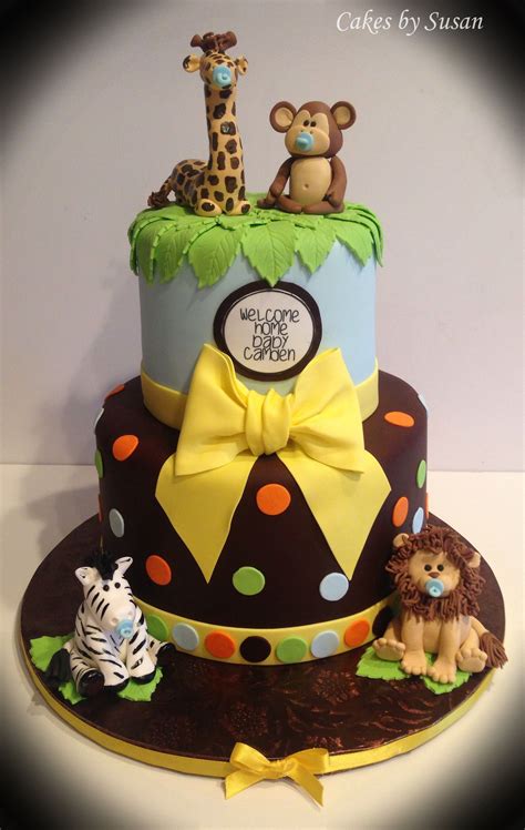 Baby Shower - Jungle baby shower cake | Jungle baby shower cake, Shower cakes, Baby shower cakes