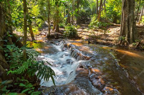 Premium Photo Beautiful Waterfall In Rainforest Kanchanaburi