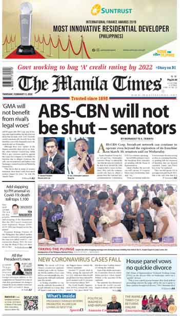 Today’s Front Page February 13 2020 The Manila Times