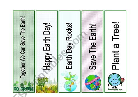 Earth Day Bookmarks Printable