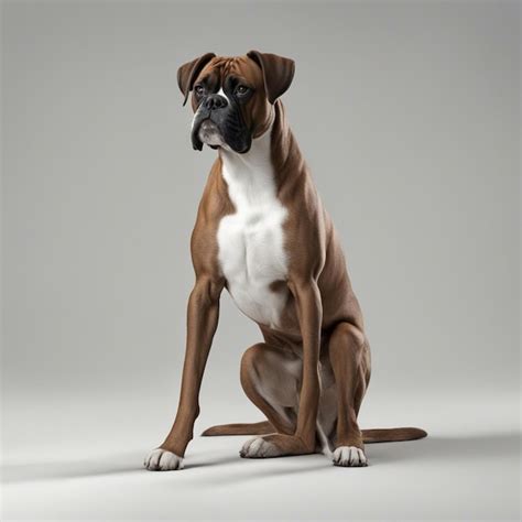 Premium Ai Image A Boxer Dog White Background