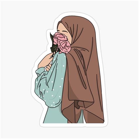 Women In Hijab Sticker By Merakiefa Girls Cartoon Art Girl Stickers