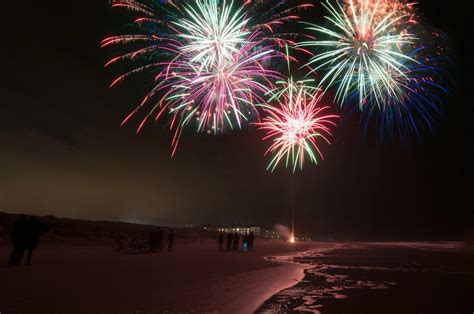 Free Photo White Beach Fireworks Beach Bright Celebrate Free