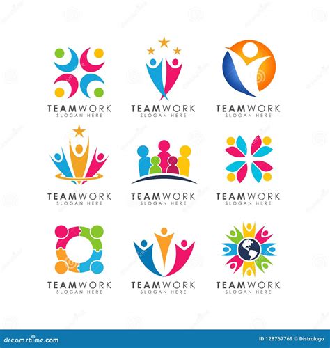 Teamwork Logo Design Vector Organizational Logo Design Stock Vector