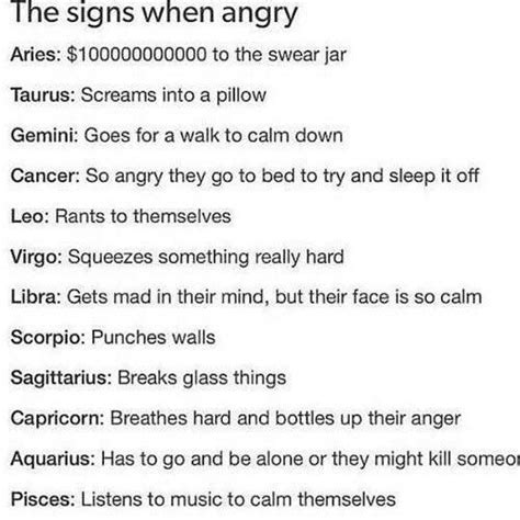 The Signs When Angry Zodiac Sign Traits Zodiac Signs Horoscope Zodiac