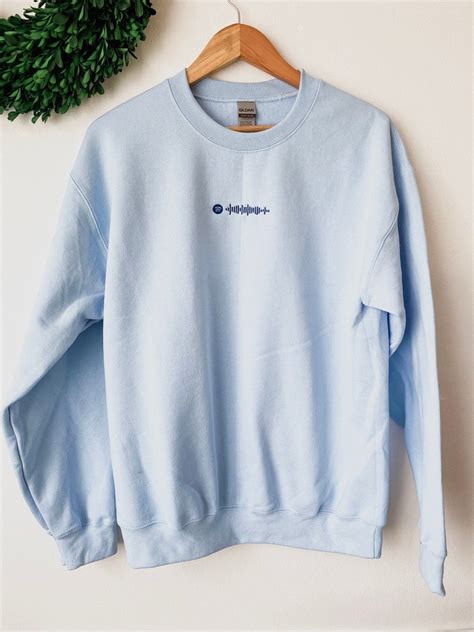 Spotify Embroidered Custom Sweatshirt Personalized Song Code Etsy