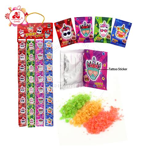Supply Fruit Flavors 1g Popping Candy With Tattoo Sticker Bag Ch B361