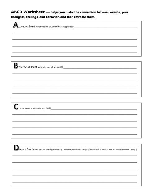 Activating Event Behavior Consequence Worksheet Template Digital