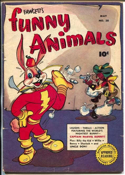 Fawcetts Funny Animals 38 1946 Fawcett Hoppy Capt Marvel Bunny Vg