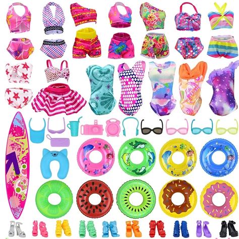 40pcs set barbies doll clothes swimsuits bikini accessories for barbie doll shoes boots