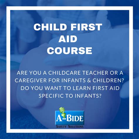 Child First Aid Course 21 Sep 2022 A Bide Safety Solutions